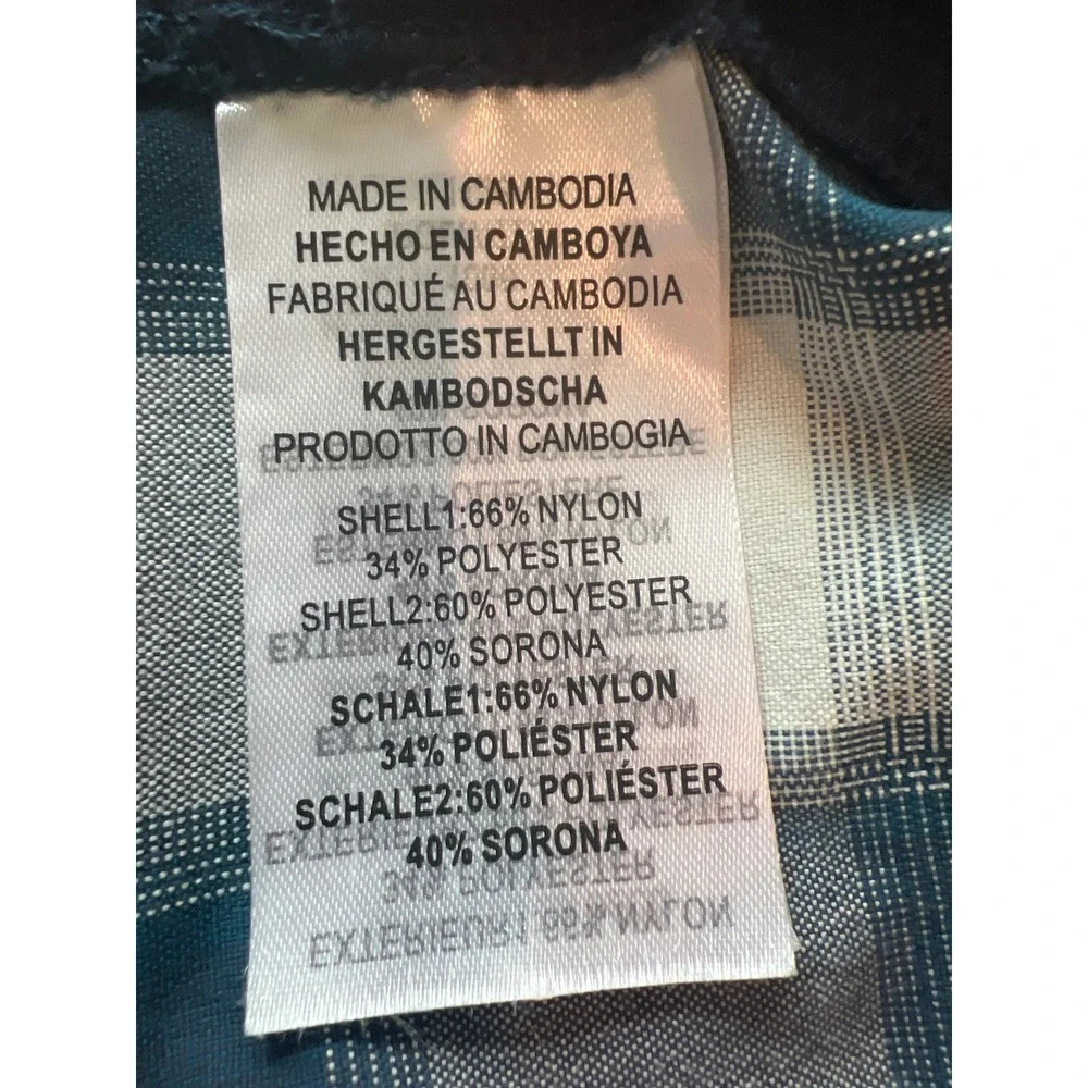 Legendary Outdoors‎ Mens Large Plaid Button Up Long Sleeve Shirt Navy Blue White - Picture 6 of 7